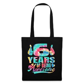 6ème anniversaire ou anniversaire 6 ans d’existence - Sac en tissu - noir - Devant
