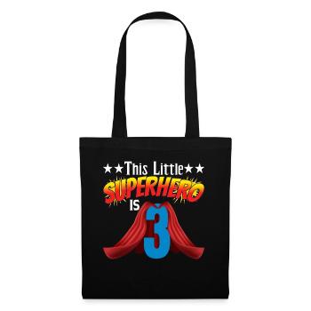 Ce petit super-héros a 3 ans - Sac en tissu - noir - Devant