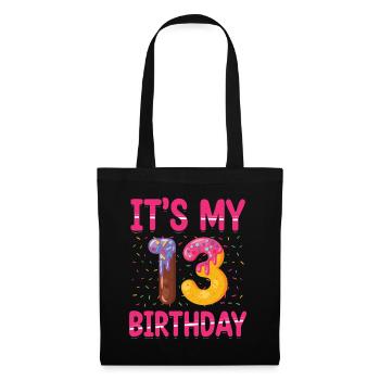 C’est mon 13e anniversaire | Saupoudrer des | à thème - Sac en tissu - noir - Devant