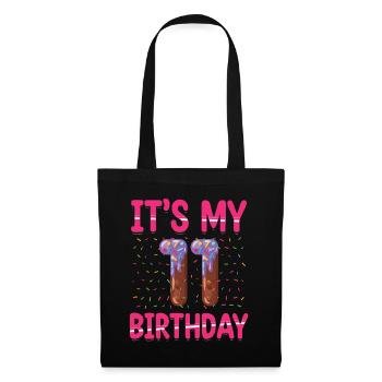 C’est mon 11e anniversaire | Saupoudrer des | à thème - Sac en tissu - noir - Devant