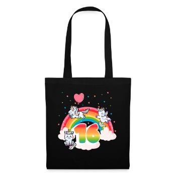 16th Birthday Rainbow Unicorn Theme - Tote Bag - black - Front