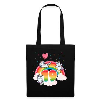 19th Birthday Rainbow Unicorn Theme - Tote Bag - black - Front