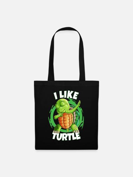 Wasser Liebhaber Schildkröte Dabbing Spaßshirt - Stoffbeutel - Schwarz