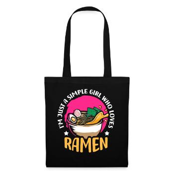 Je suis juste une fille simple qui aime ramen | Ramen - Sac en tissu - noir - Devant