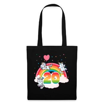 20th Birthday Rainbow Unicorn Theme - Tote Bag - black - Front