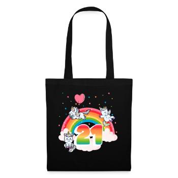 21st Birthday Rainbow Unicorn Theme - Tote Bag - black - Front