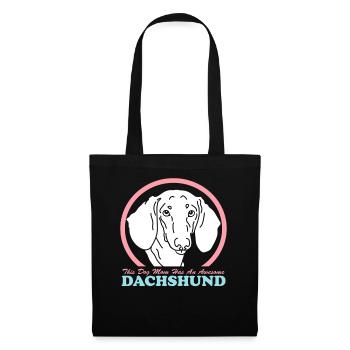 Dachshund Mom Dackel Hundebesitzerin Geschenk - Stoffbeutel - Schwarz - Vorne
