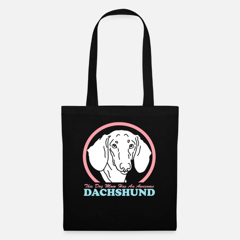 Dachshund Mom Dackel Hundebesitzerin Geschenk - Stoffbeutel - Schwarz