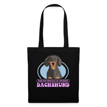 Dachshund Mom Dackel Hundebesitzer Geschenk - Stoffbeutel - Schwarz - Vorne
