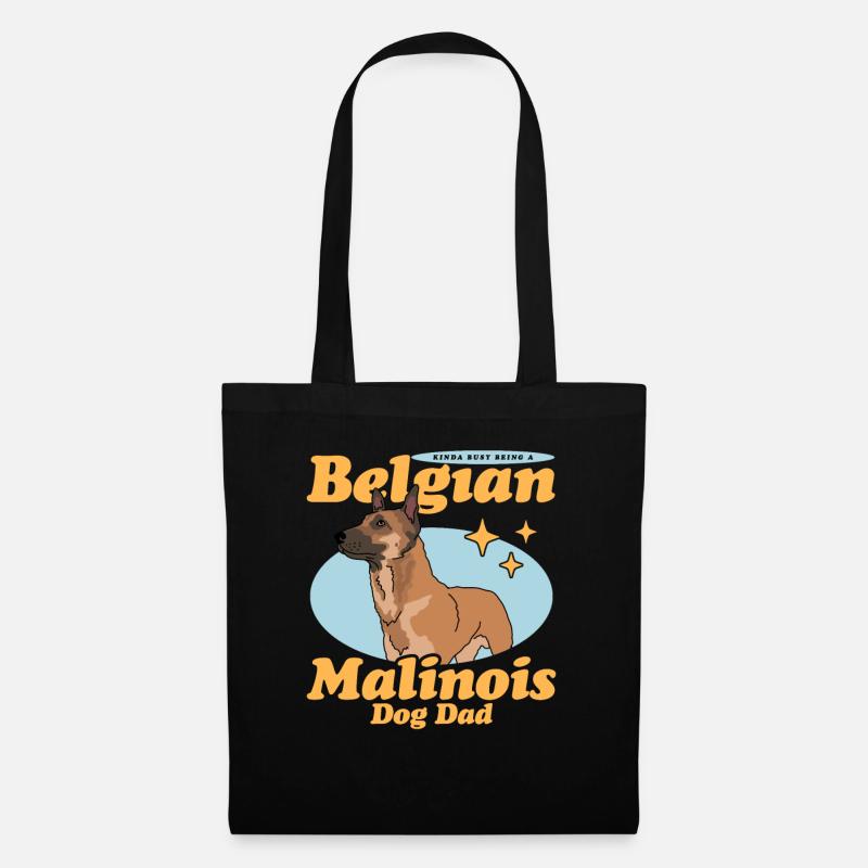 Belgian Malinois Dad Hunde Hundebesitzer Geschenk - Stoffbeutel - Schwarz