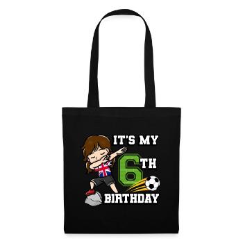Football girl c’est mon 6ème anniversaire - Sac en tissu - noir - Devant