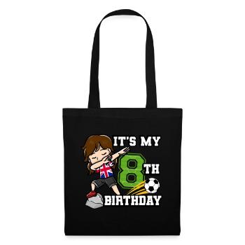 Football girl c’est mon drapeau de 8ème anniversaire - Sac en tissu - noir - Devant