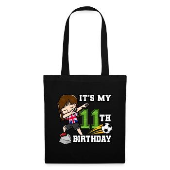 Soccer Girl C’est mon 11e anniversaire Flag Des - Sac en tissu - noir - Devant