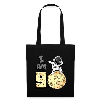 Je suis astronaute de 9 chambres enfant Moon Walker 9. - Sac en tissu - noir - Devant