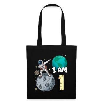 Je suis 1 chambre astronaute enfant Moon Walker 1. - Sac en tissu - noir - Devant