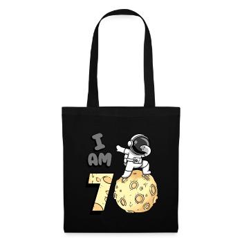 Je suis 1 chambre astronaute enfant Moon Walker 1. - Sac en tissu - noir - Devant