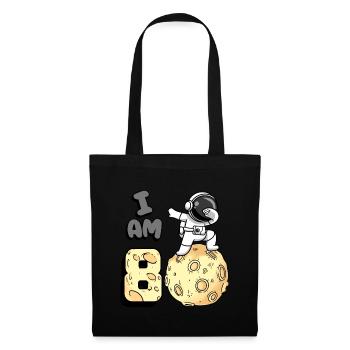 Je suis astronaute de 8 chambres enfant Moon Walker 8. - Sac en tissu - noir - Devant