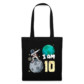 Je suis astronaute de 10 chambres enfant Moon Walker 10. - Sac en tissu - noir - Devant