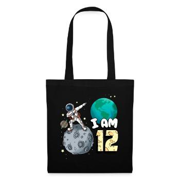 Je suis astronaute de 12 chambres enfant Moon Walker 12. - Sac en tissu - noir - Devant