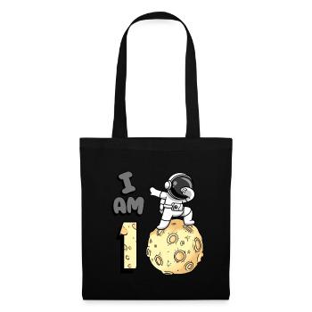 Je suis 1 chambre astronaute enfant Moon Walker 1. - Sac en tissu - noir - Devant