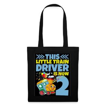2ème anniversaire ce petit conducteur de train a maintenant 2 ans - Sac en tissu - noir - Devant