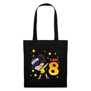 Boom J’ai 8 | Birthday Girl | Fête du 8ème anniversaire - Sac en tissu - noir - Devant
