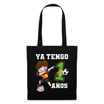 Football Girl C’est mon 1 anniversaire espagnol - Sac en tissu - noir - Devant