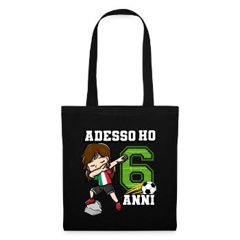 Football Girl C’est mon 6 ans italien - Sac en tissu - noir - Devant
