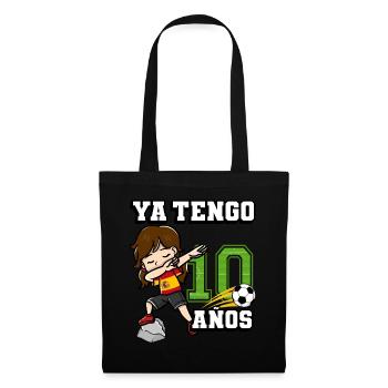 Fille de football C’est mon 10e anniversaire - Sac en tissu - noir - Devant