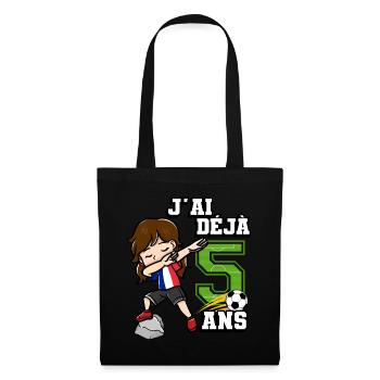 Football Girl C’est mon 5ème anniversaire - Sac en tissu - noir - Devant
