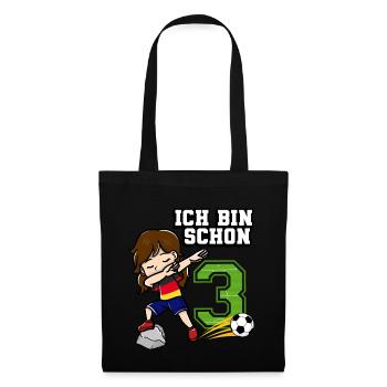 Football Girl J’ai déjà 3 ans - Sac en tissu - noir - Devant