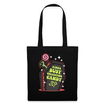 Halloween Party Kostüm Süßes oder Saures Geschenk - Stoffbeutel - Schwarz - Vorne
