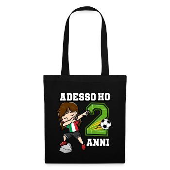 Football Girl C’est mon 2 anniversaire italien - Sac en tissu - noir - Devant