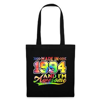 Fabriqué en 1994 et je suis génial Tie Dye coloré - Sac en tissu - noir - Devant