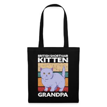 British Shorthair Grandpa Cat Kitten Cadeau - Sac en tissu - noir - Devant