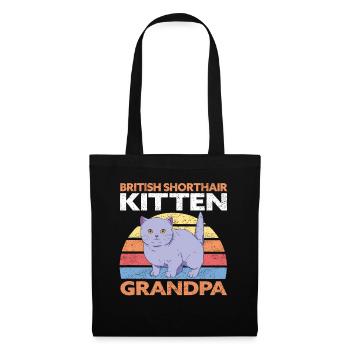 British Shorthair Grandpa Cat Cadeau - Sac en tissu - noir - Devant