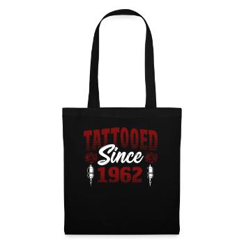 Tattooed Since 1962 Red Rose Theme Tattoo Ink - Tote Bag - black - Front