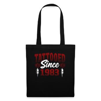 Tätowiert Seit 1983 Rote Rose-thema - Stoffbeutel - Schwarz - Vorne