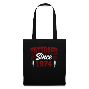 Tatoué depuis 1974 Thème Rose Rouge - Sac en tissu - noir - Devant
