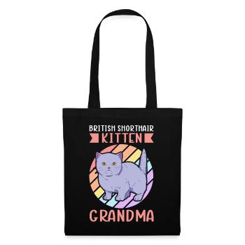 Grand-mère britannique à poil court | Cadeau maman chat - Sac en tissu - noir - Devant