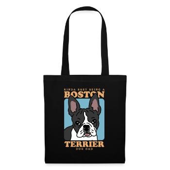 Boston Terrier Dad Hunde Hundebesitzer Geschenk - Stoffbeutel - Schwarz - Vorne