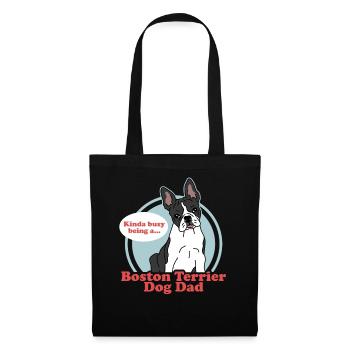 Boston Terrier Dad | Hunde Hundebesitzer Geschenk - Stoffbeutel - Schwarz - Vorne