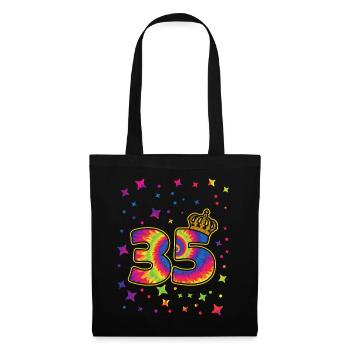 Tie-dye fête d’anniversaire 35 ans 35 ans - Sac en tissu - noir - Devant