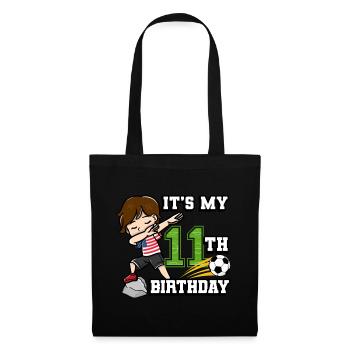 Garçon de football C’est mon 11e anniversaire - Sac en tissu - noir - Devant