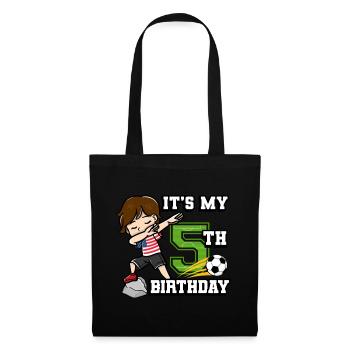 Footballeur Garçon J’ai déjà 5 ans - Sac en tissu - noir - Devant