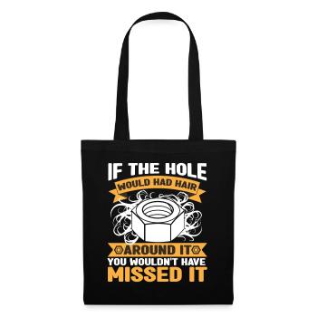 Si le trou avait des cheveux | | de cadeaux mécaniques - Sac en tissu - noir - Devant