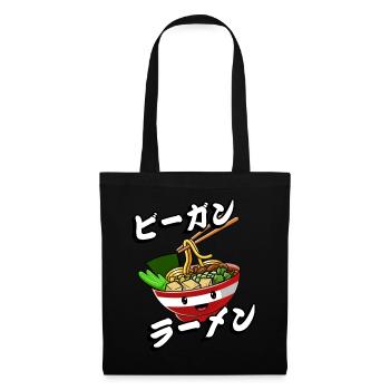 Ramen végétalien | Chemise amateur de ramen | - Sac en tissu - noir - Devant