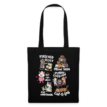 Cute Funny Cat Pun | Cute cat - Tote Bag - black - Front