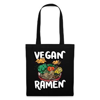 Ramen végétalien | Chemise amateur de ramen | - Sac en tissu - noir - Devant