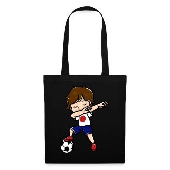 Dabbing Jeunes joueurs de football Drapeau japonais - Sac en tissu - noir - Devant